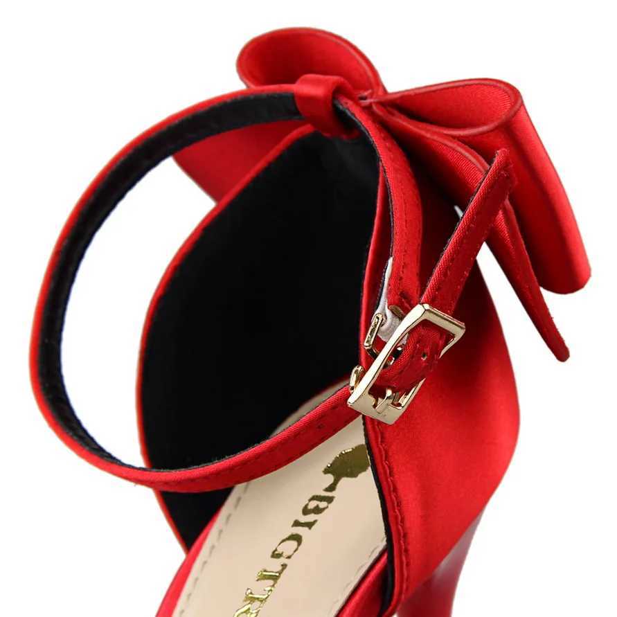 Designer Sandals, Elegant hot Silk Bow Heels: Summer Wedding High Heels - 8cm/10cm, Wine Red Bigtree Shoes