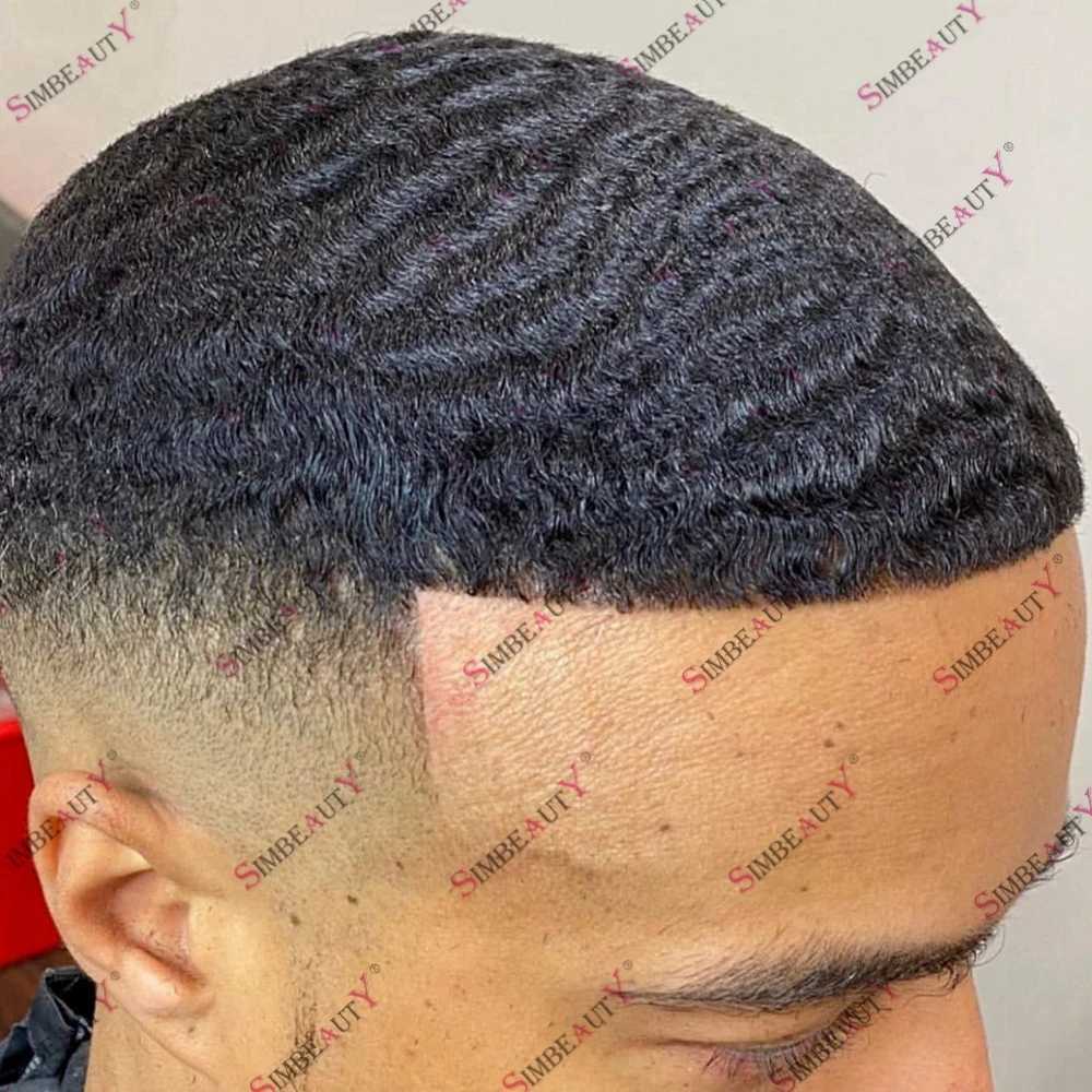 Breathable single lace top black mens hair style cheap Toupee suitable for African mens hair loss solution beauty hair unit M241118