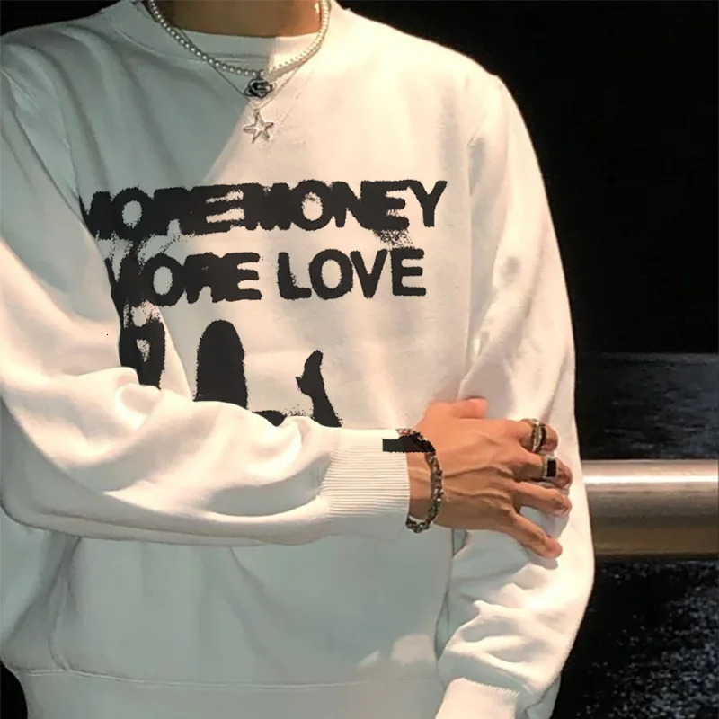 Men Sweatshirts Oversized Cotton Y2k Streetwear Winter Harajuku Vintage Long Sleeve Pullovers Aesthetic Graphic Korean Clothing 240409