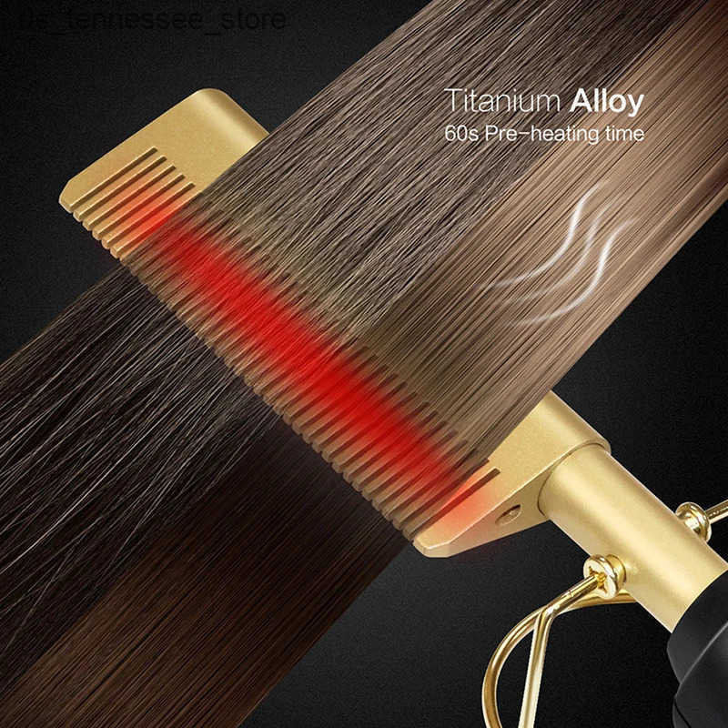 Hair Curlers Straighteners Professional Electric Ceramic Ionic Hair Straighten Straightener Brush Hot Comb Pressing Electric Hot Comb Hair Straightene