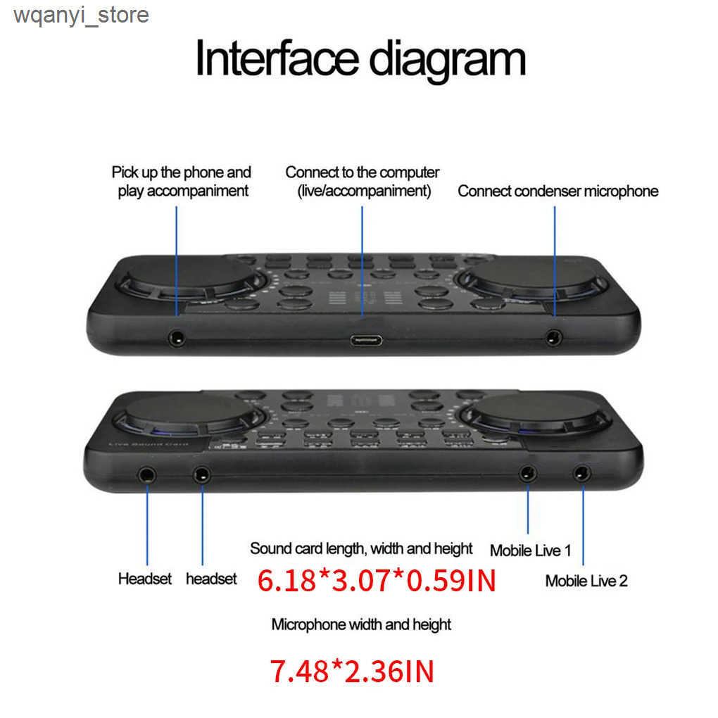 Sound Cards Sound card live streaming V300 Pro Bluetooth compatible audio mixer Music studio recording accessories Noise mixer L240910