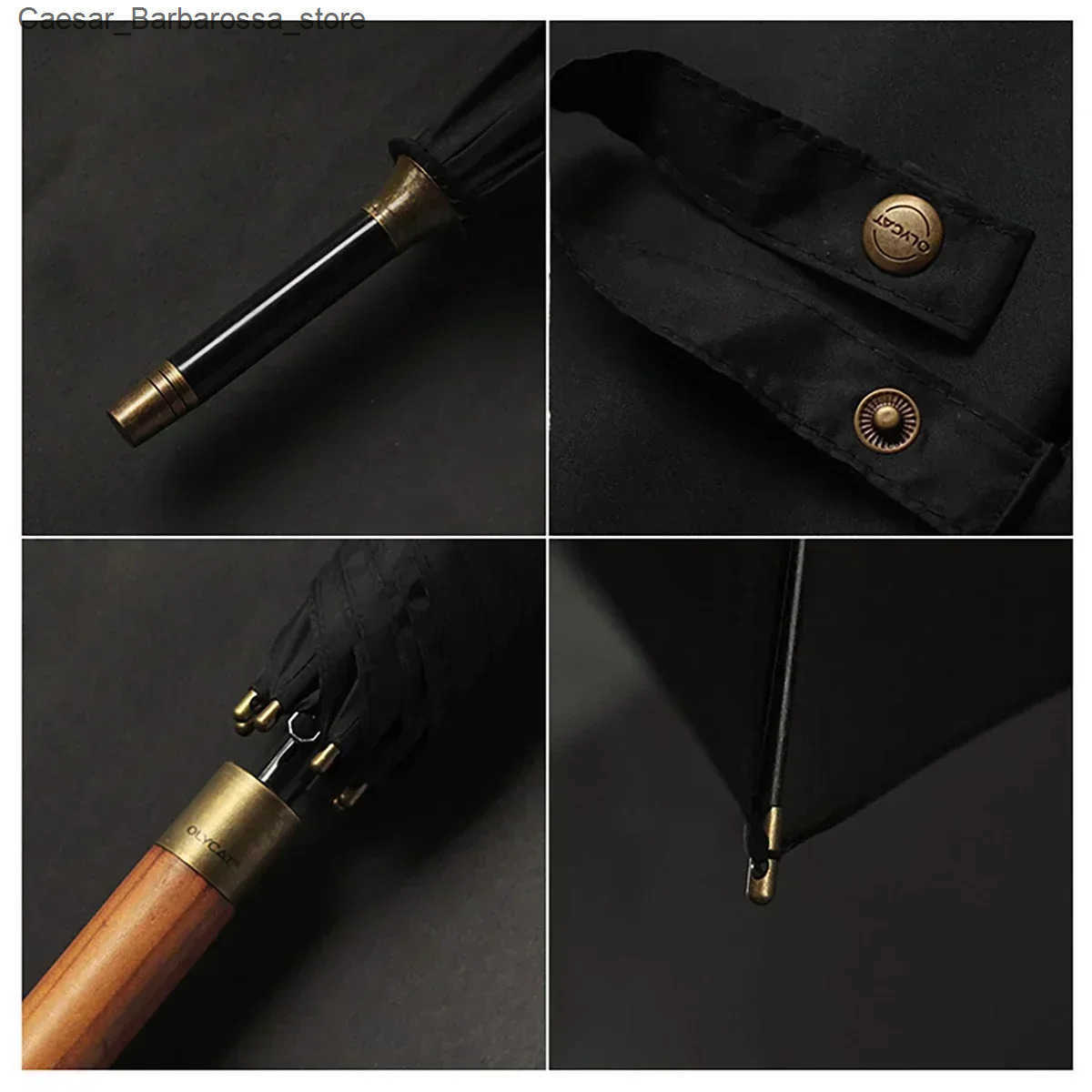 Umbrellas OLYCAT New Wooden Long Umbrella Men Business Vintage Big Golf Umbrellas Wind Resistant Simple Outdoor Travel Umbrella Rain Women J241118