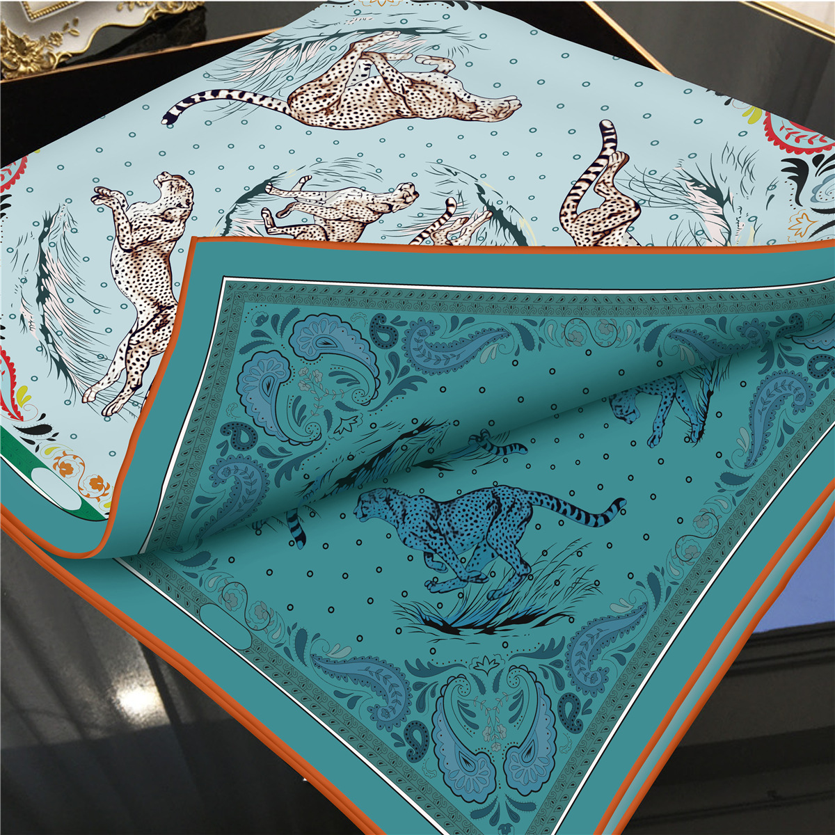 Two Sided Silk Scarf 90cm Women Hand Rolled Edge Scarfs Shawls 90 Silk Scarfs Square Large Bandanas Handmade Neck Foulard Femme Bag Bandana Christmas 