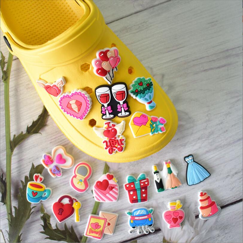 Shoe Parts Accessories valentine's day shoes flower clog shoes flower buckle shoes accessories