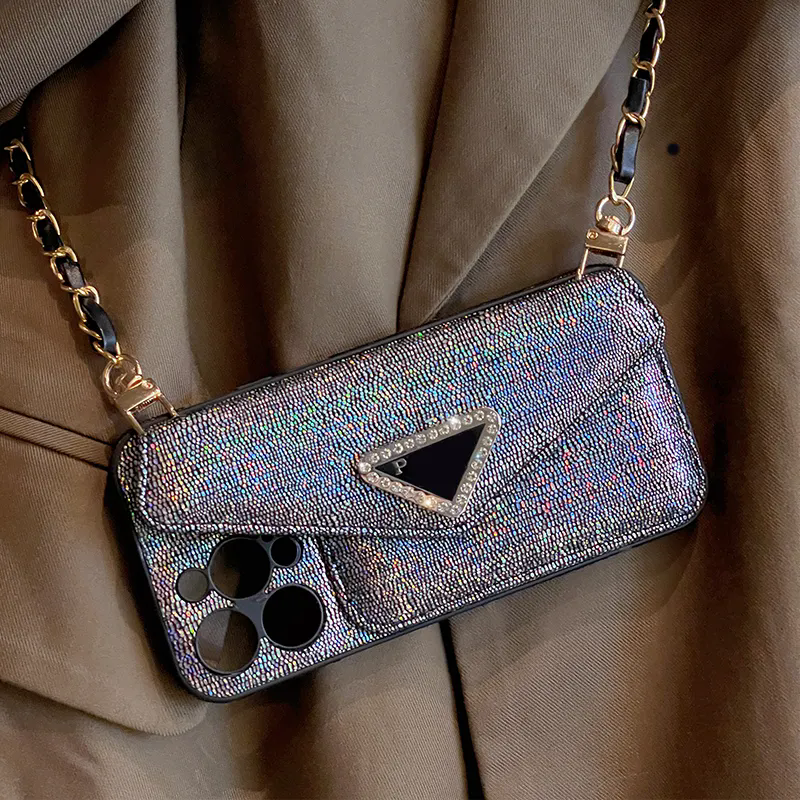 Designer Phone Case Luxury Crossbody Shoulder Strap iPhone Case For iPhone 15 14 Pro Max 11 12 13 14 Plus Cover C Leather Wallet Card Holder Cases Telescoping Lanyard AA