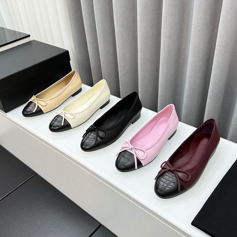 designer Dress shoes woman Formal shoes 100% leather letter bow Ballet Dance shoes womens Flat boat shoe Lady Trample Lazy Loafers size 34-37-42 Genuine leather sole new