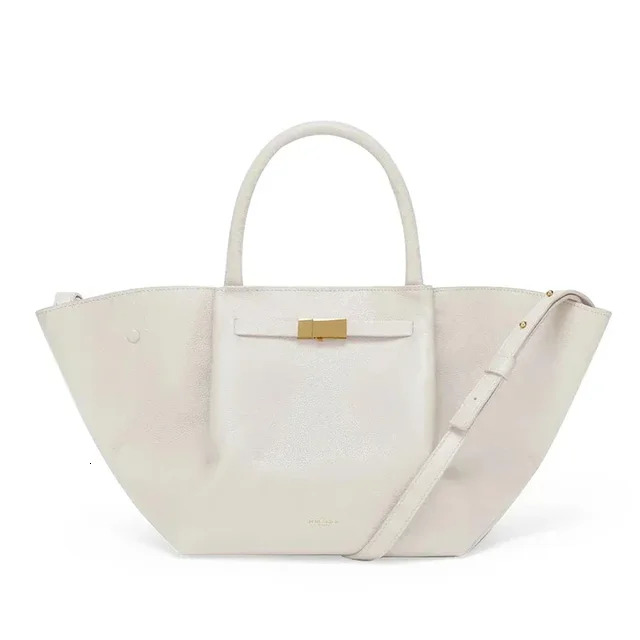Niche Brand Design Ladies Shoulder Pure Color High-End Leather Large Capacity Shopping Bag Fashion Women's Handbag Genuine Leather