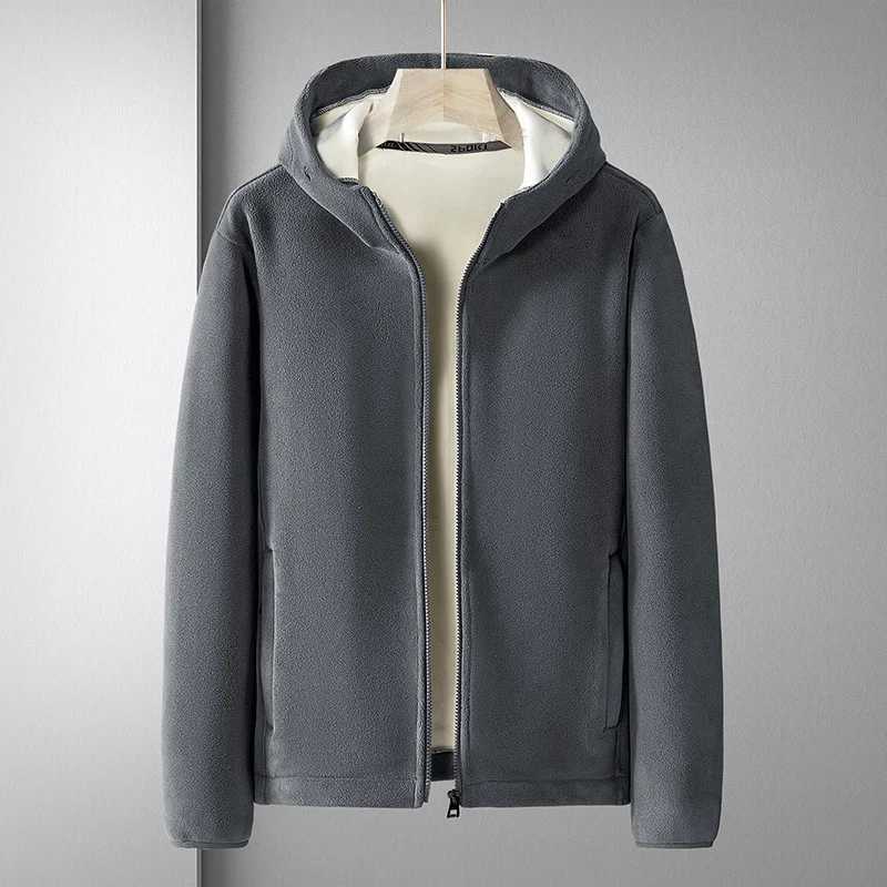 High Quality New Winter Basic Thick Warm Hoodie Mens Zipper Polar Fce Sportswear Plus Size Solid Casual Hot Hoodie 7XL 8XL T241118