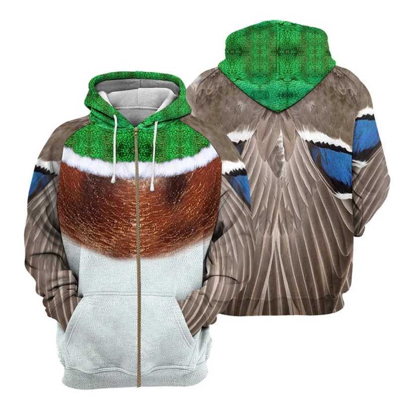 New Arrival New Skin Girl Tiger Parrot Zipper Hoodie Mens 3D Printed Long Sve Plow Sweater Y2K Role Playing Street Clothing Z241118