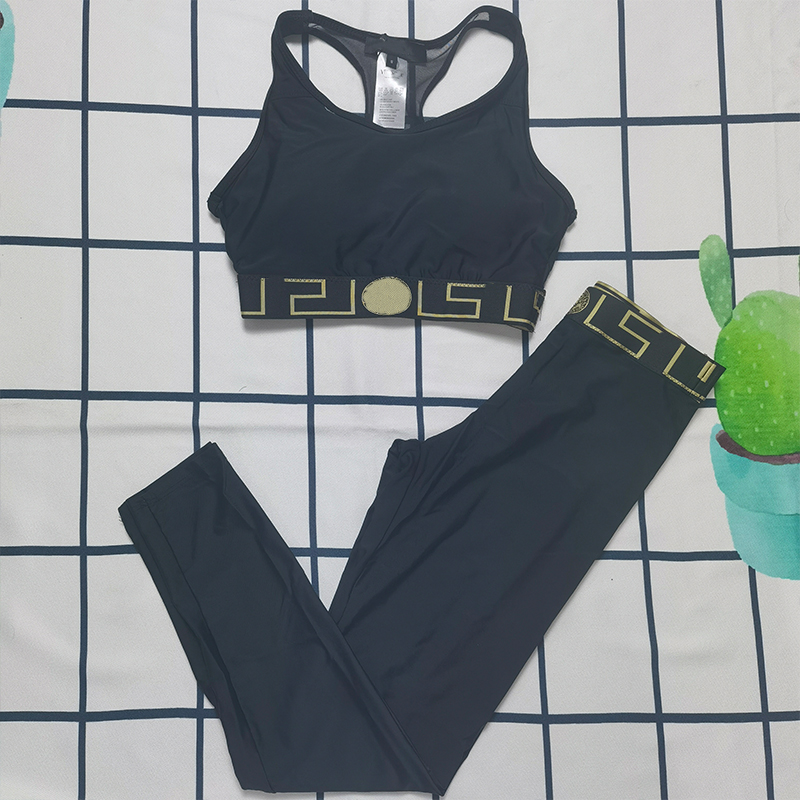 Sleevelss Women Sport Jumpsuits Backless West Style Two Piece Sets Fitness Yoga Pants Tie Dye Bodysuit Women Long Pants