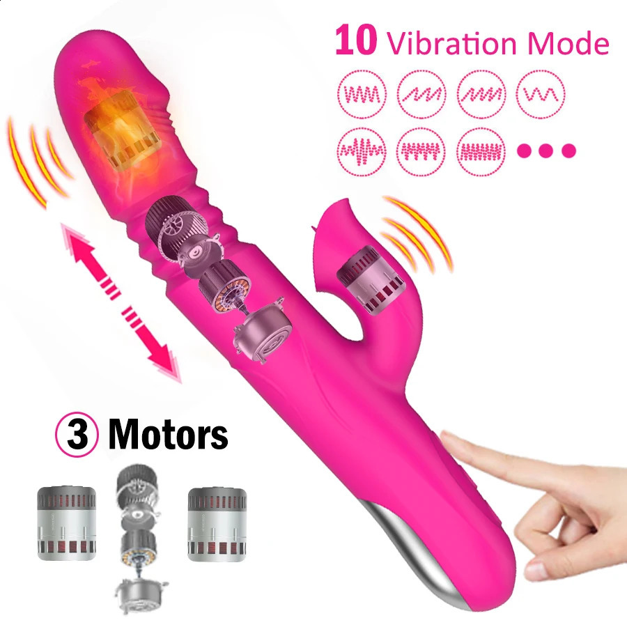 Warming and Stretching Vibrator For Women 10 mode Clitoris Tongue Stimulator reality Dildo Female Sex Toys Adults 241118
