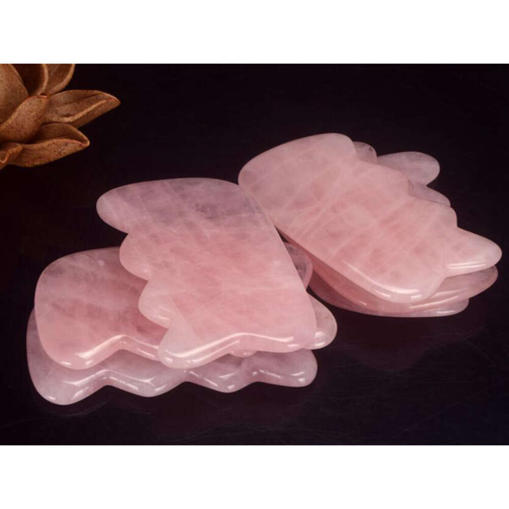Rose Gua Sha Board Handmade Massager Quartz Scraping Massage For Face Neck SPA Acupuncture Therapy Scraper Board Fish Shape Masaje De Raspado De Cuarz