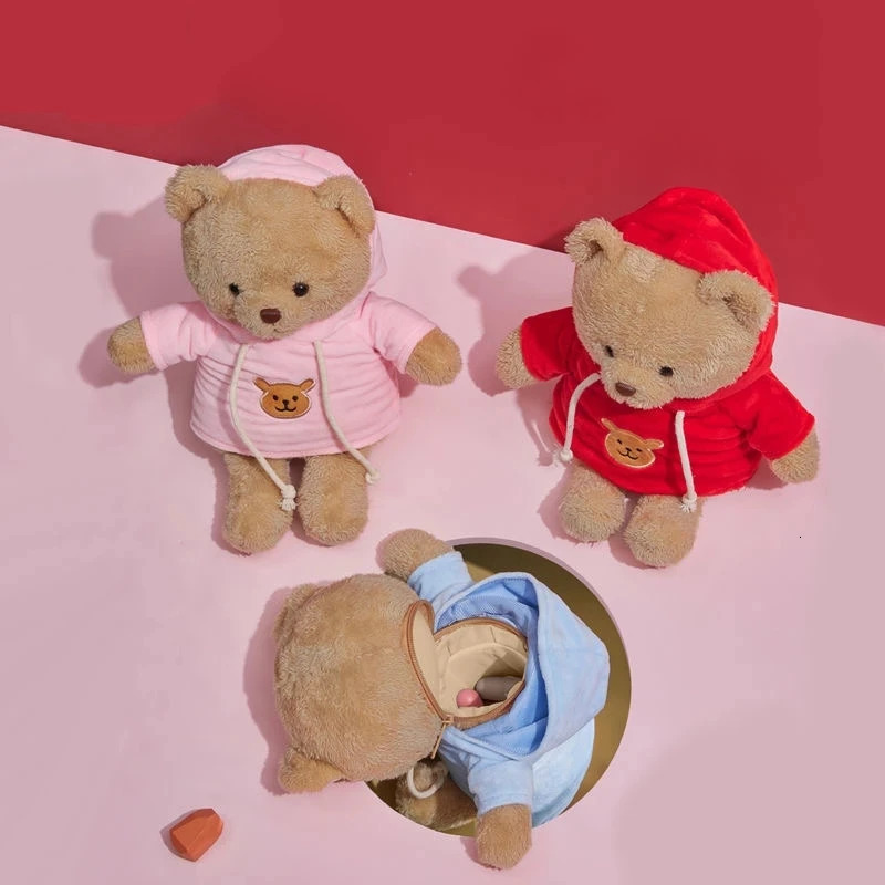 30/40cm Plush Bear Hidden Safes Storage Safe Compartment Sight Secret Stash Box Creative Gift for Money Jewelry Kids Doll Bear 240408