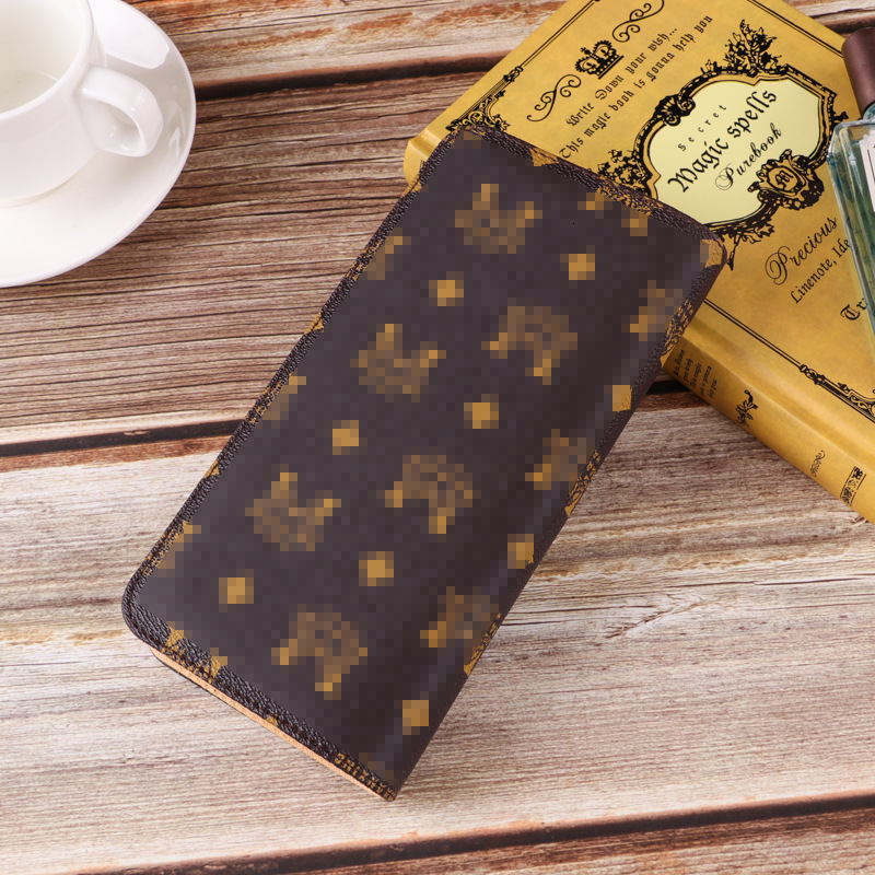 Old pattern womens single zipper wallet with multiple card slots long multi-functional card bag zero wallet hand-held