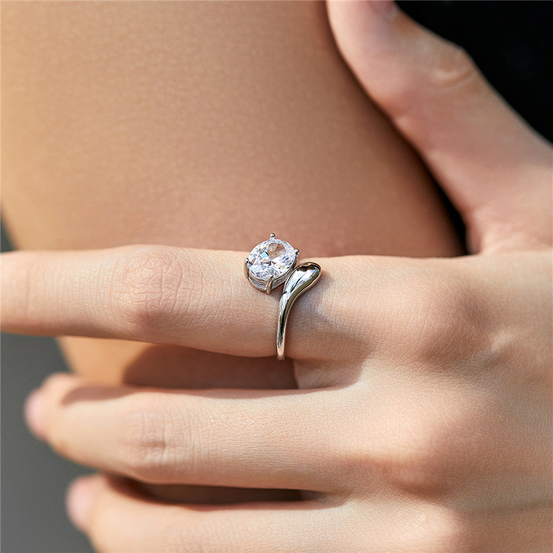 Water Drop Dia S Sterling Sier Designer Ring for Woman 8A Cubic Zirconia Love Bridal Engagement Wedding Gold Rings Womens Jewelry Gift Box Size 5-9