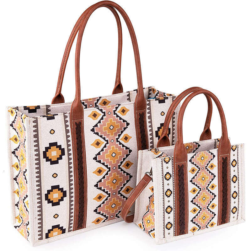 New Bohemian style women's printed tote bag, personalized trend, large capacity crossbody bag