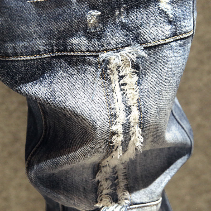 Spring And Autumn New Classic Fashion Trend Ripped Jeans Men's Casual Elastic Comfortable High-Quality Trousers 28-36