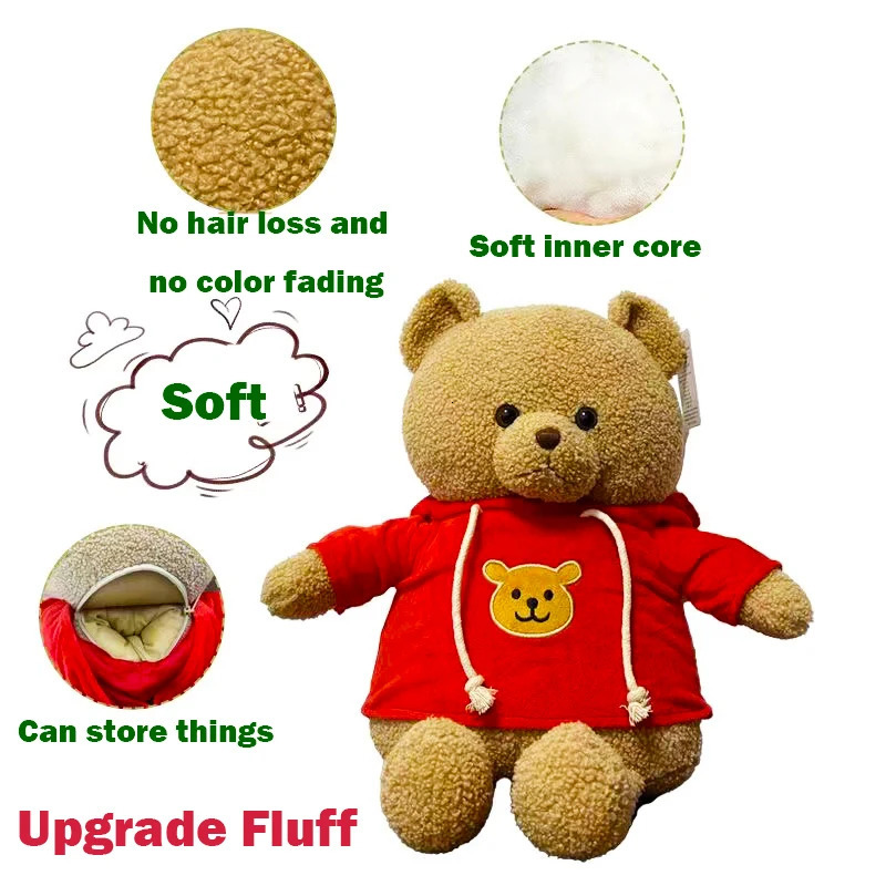 30/40cm Plush Bear Hidden Safes Storage Safe Compartment Sight Secret Stash Box Creative Gift for Money Jewelry Kids Doll Bear 240408