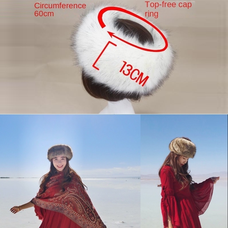 Winter Thick Furry Hairband Fluffy Russian Faux Fur Women Girl Headband Hat Outdoor Earwarmer Ski Hats y241116