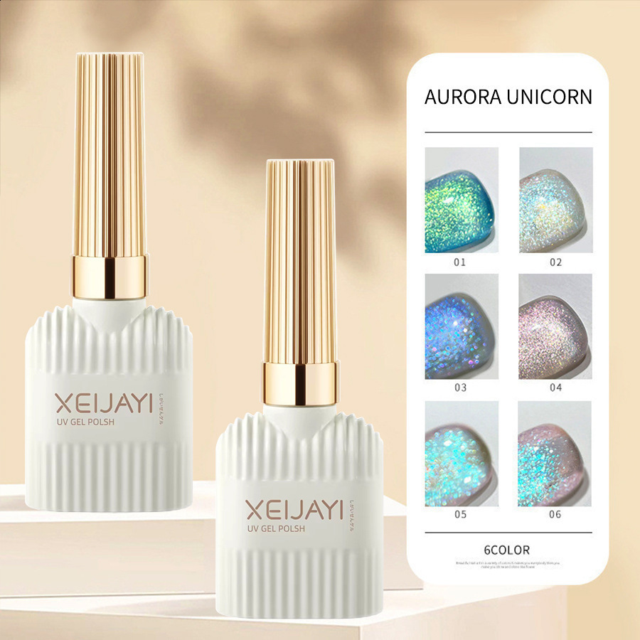 Nail polish set Colorful solid summer dream aurora slightly drunk powder blusher exploding glitter multi color nail polish