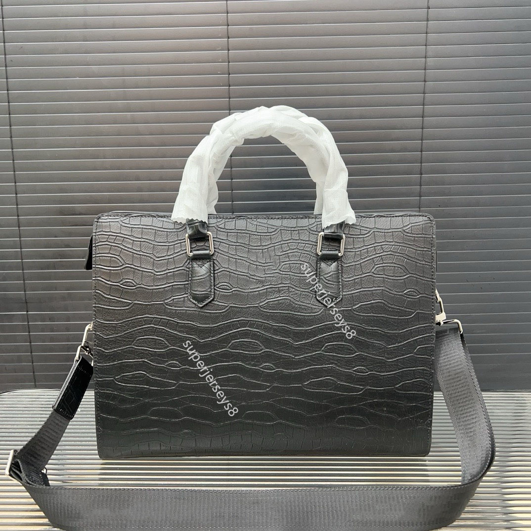 Designer Men's Classic Briefcase Business Bag Messenger Bag Work Bag Travel Bag Tablet Laptop Bag Document Case Shoulder Bag Crossbody Bag Handbag Document Case