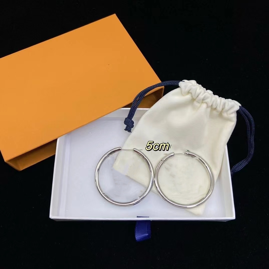 Luxury big gold hoop earrings for lady women orrous girls ear studs set Designer Jewelry earring Valentines Day Gift engagement