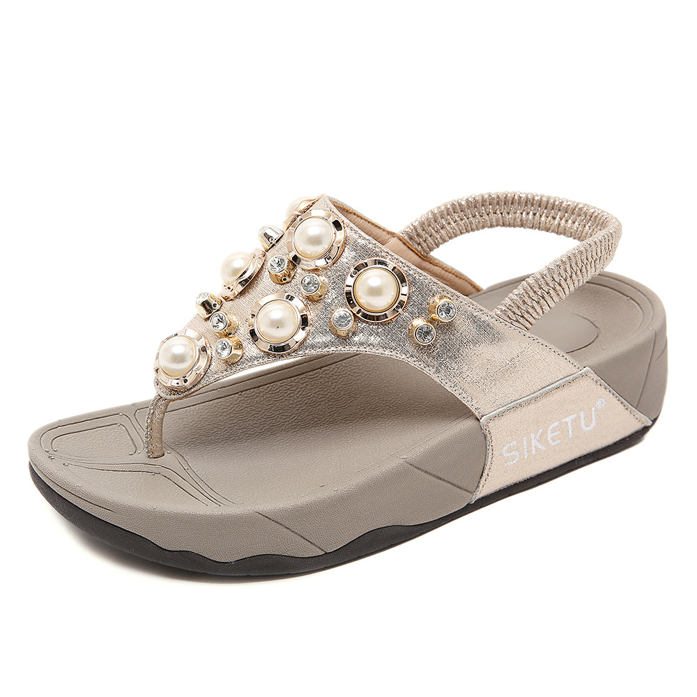 Top quality Brand High Quality New Style Free Delivery Designer GAI Bohemian Sandals Women Slippers Wedge Gladiator Sandal Womens Elastic Beach Shoes 
