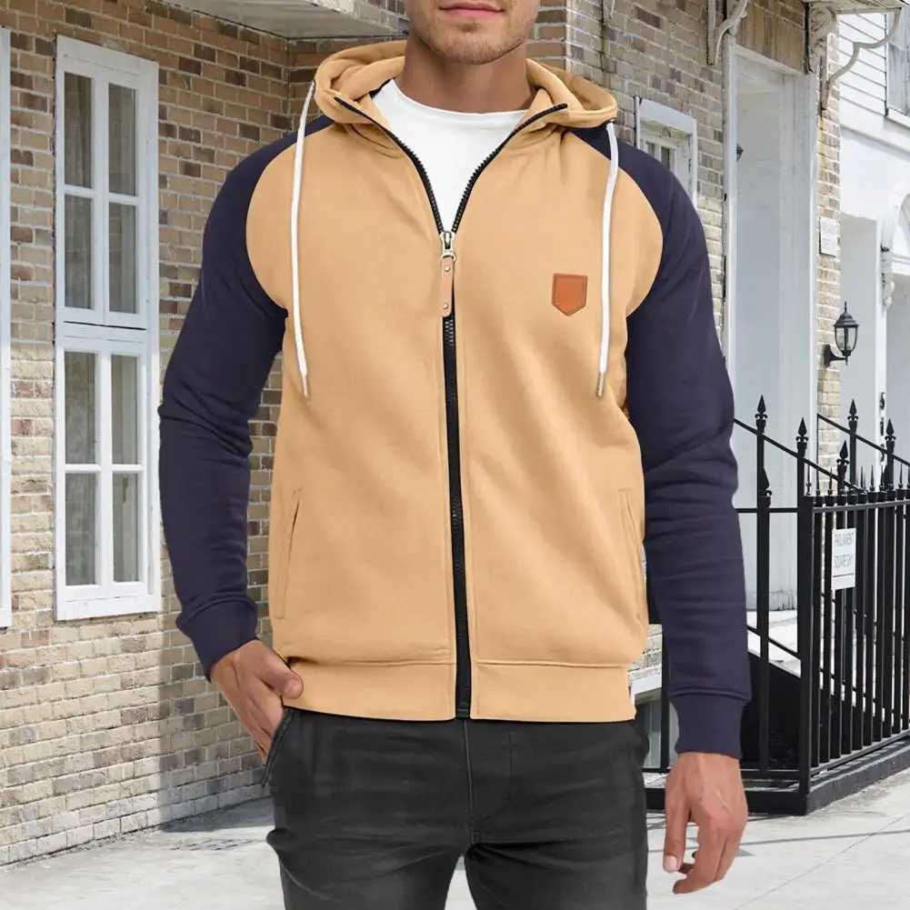 High Quality Mens street clothing hooded sweatshirt with mens color lock Drstring hooded sweatshirt with zipper closure pocket suitable for casual wea