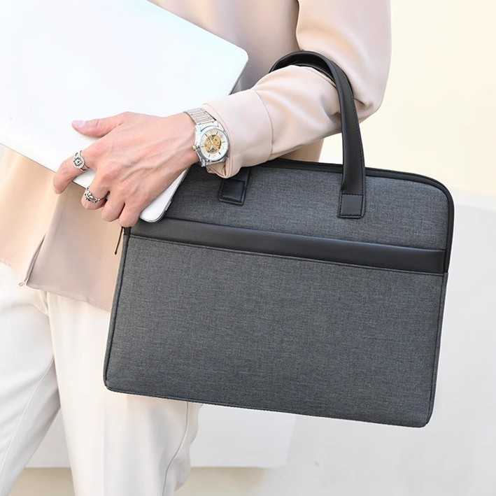 New business travel briefcase for men, lightweight and large capacity portable laptop bag, simple commuting file bag