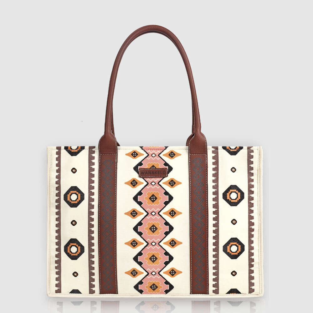 New Bohemian style women's printed tote bag, personalized trend, large capacity crossbody bag