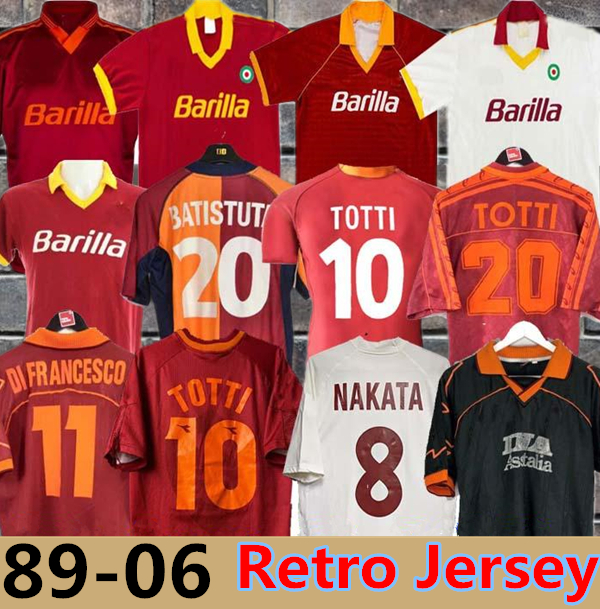 Retro soccer jersey TOTTI BATISTUTA DZEKO football shirt classic vintage NAKATA BALBO 1989 1990 1991 1992 1994 1995 1996 1997 1998 2005 2006 1999 2000 2001 2002