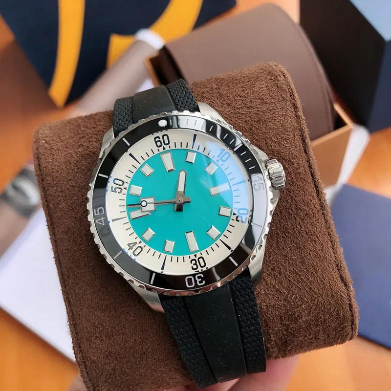 Classic Automatic Mechanical High Quality Rubber Waterproof 44mm Stainless Steel Band Mens Designer Orange dial Watch Montre De Luxe