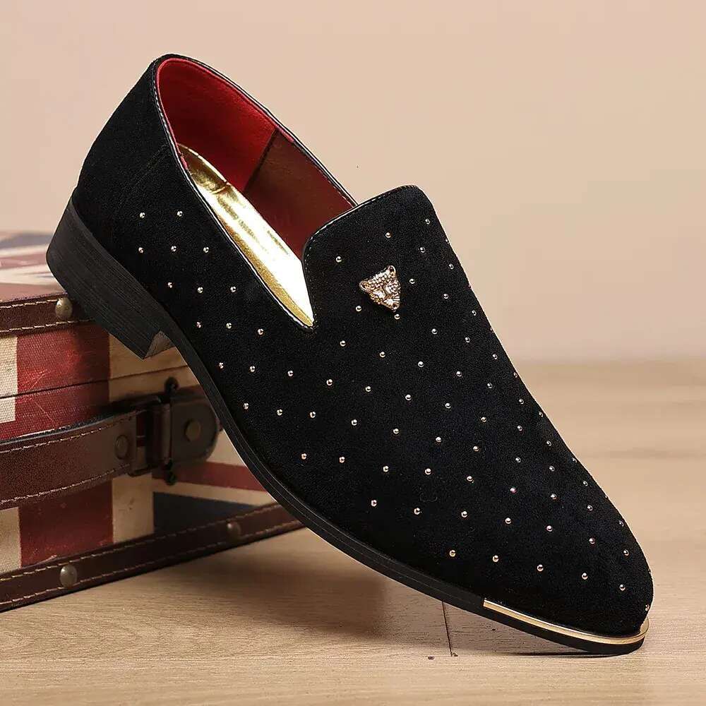 Men Leather Dress for Man Slip on Loafers Elegant Fashion Men's Flats Club Party Shoes Male atos Hombre 47f6