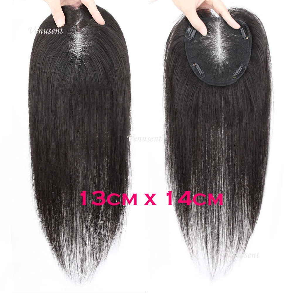 9X14cm Breathable Human Hair Topper With Air Bangs 13X14cm Natural Haire Toupee Hand Tied Swiss Lace Hairpiece For Women