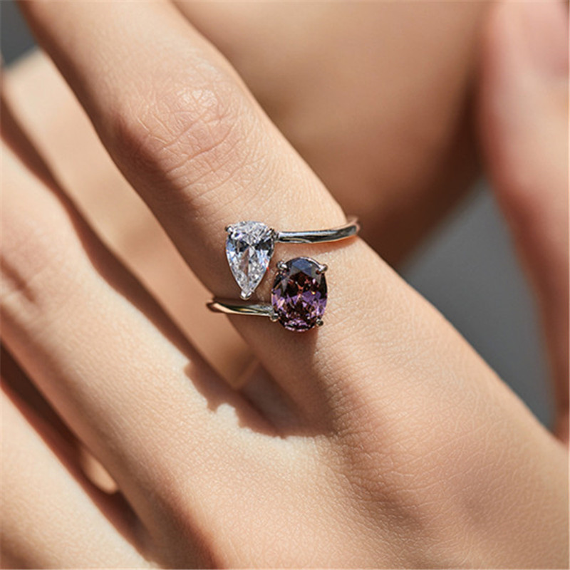 Water Drop Dia S Sterling Sier Designer Ring for Woman 8A Cubic Zirconia Love Bridal Engagement Wedding Gold Rings Womens Jewelry Gift Box Size 5-9