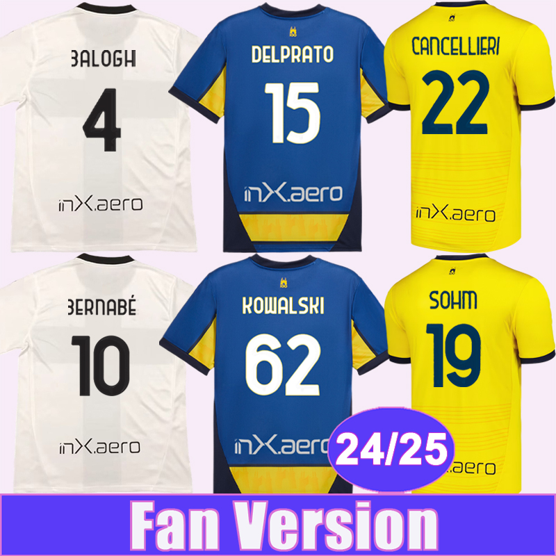 24 25 Parma Mens Soccer Jerseys CHARPENTIER BENEDYCZAK DEL PRATO ALMQVIST BERNABE VALENTI BALOGH PARTIPILO MAN Home Away 3rd Football Shirts Uniforms