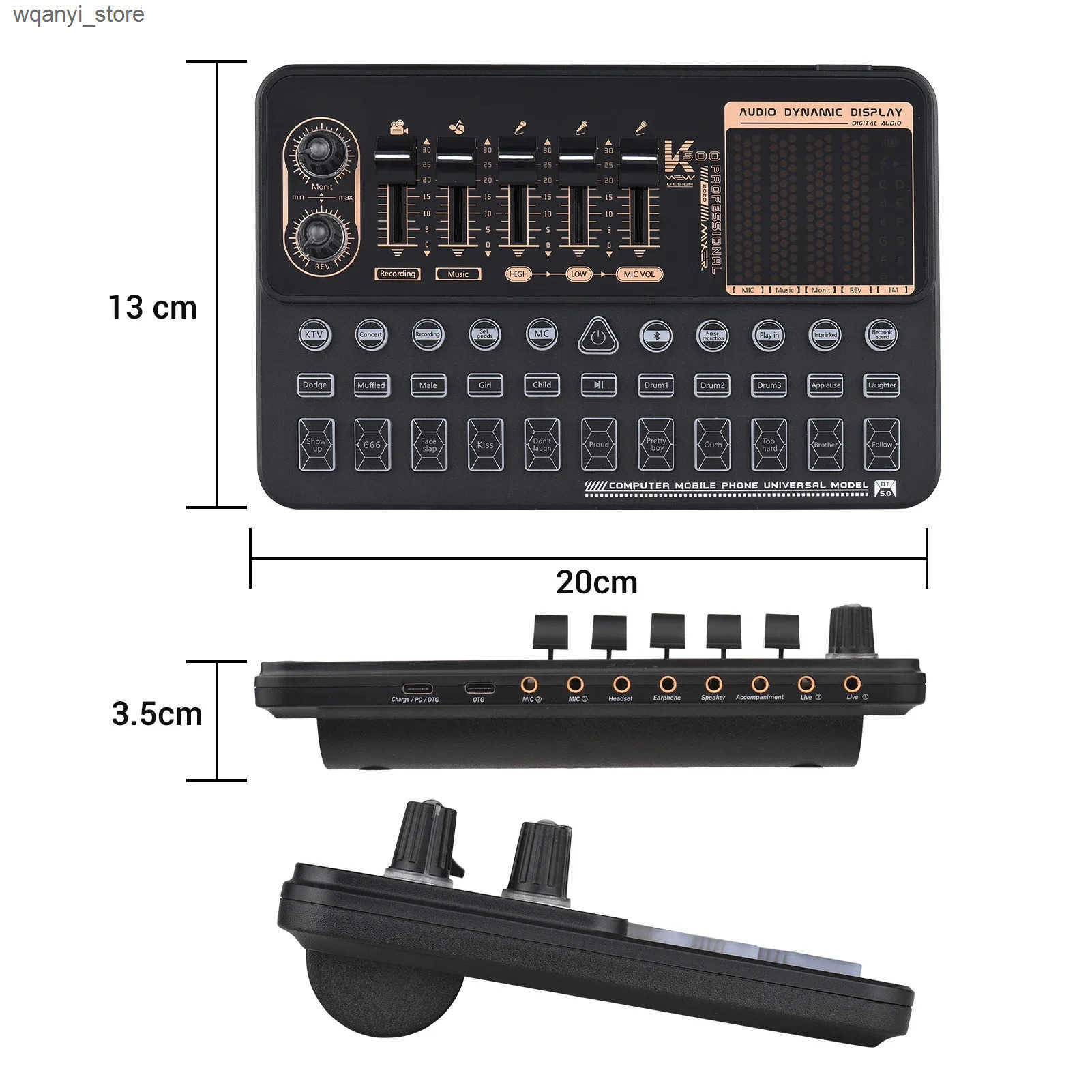 Sound Cards SK500 portable sound card speech converter device audio mixer kit microphone stand for computer live streaming online sound mixer L240910