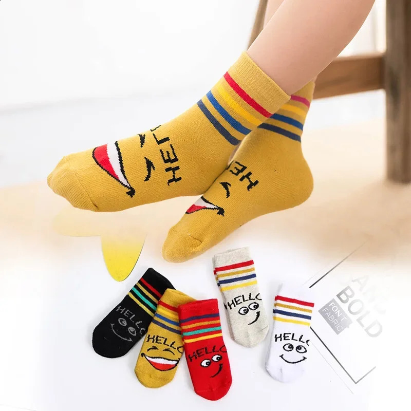 5 pairs of baby socks warm and soft in winter for boys and girls aged 1-12 thick Terry socks childrens Christmas socks 241118