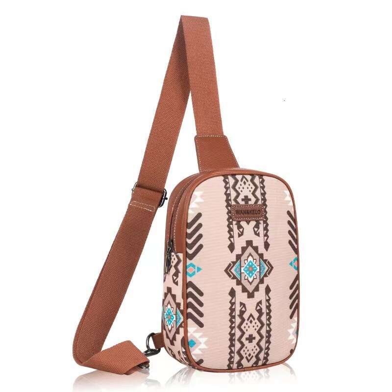 2024 New Bohemian Women's Chest Single Shoulder Waterproof Crossbody Bag, Ultra Light Canvas Design