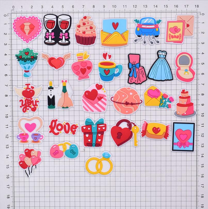 Shoe Parts Accessories valentine's day shoes flower clog shoes flower buckle shoes accessories