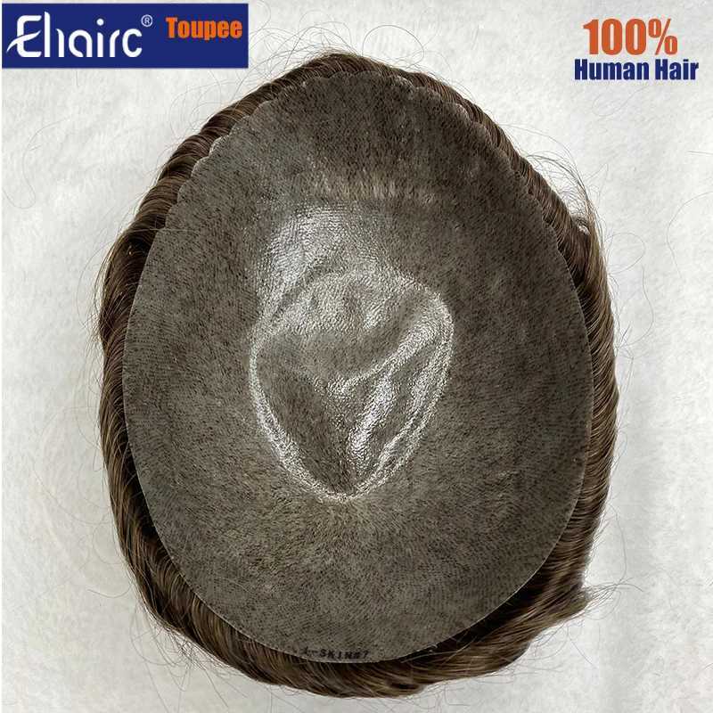 S-Men Calcium Prothesis 0.12-0.14mm Injection Skin M Hair ProsesisToupee Mens 6-inch Wig System M241118