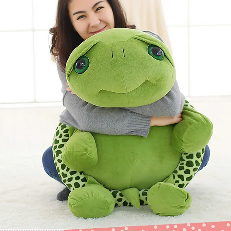 20100cm Cute Super Green Big Eyes Stuffed Tortoise Doll Turtle Animal Plush Toy Boy Girl Birthday Gift 241118