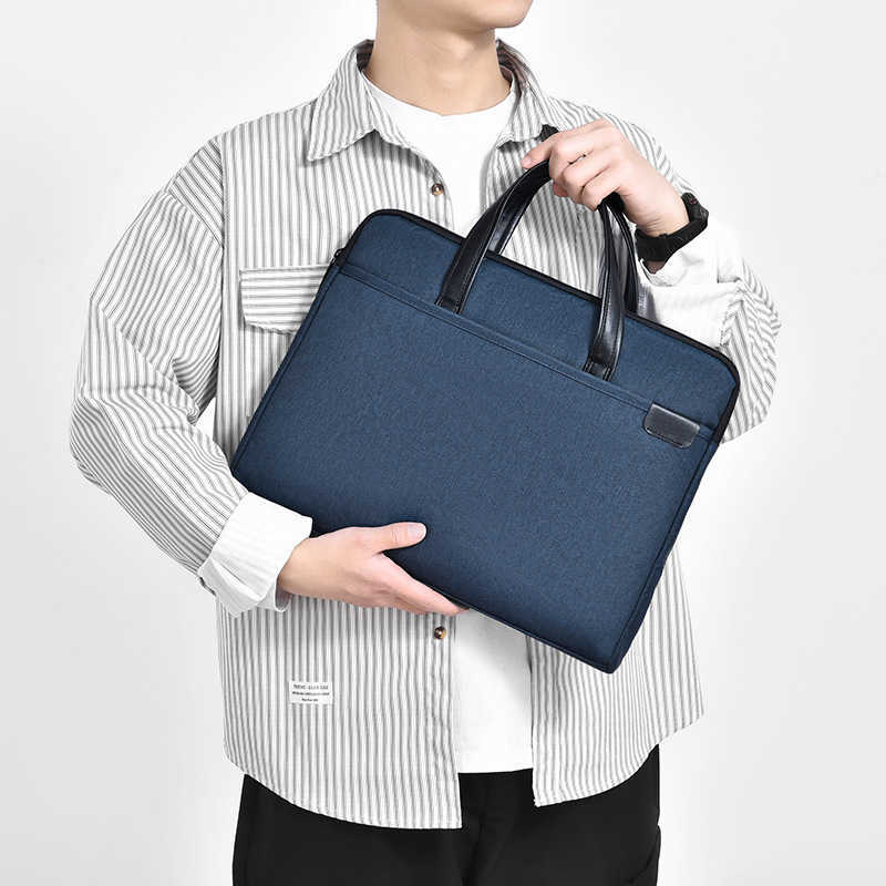 New portable file bag, simple business commuting briefcase, lightweight and printable laptop bag
