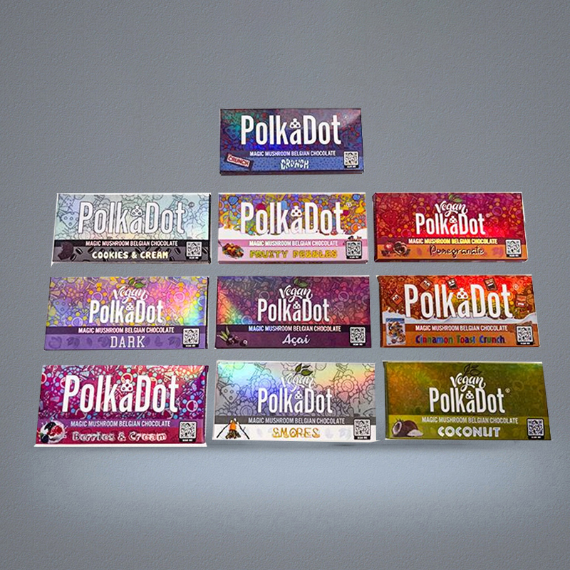 Official Polkadot Mushroom Chocolate Bar 4G 4Grams Packaging Boxes With Display Box QR Code Sticker 15 s