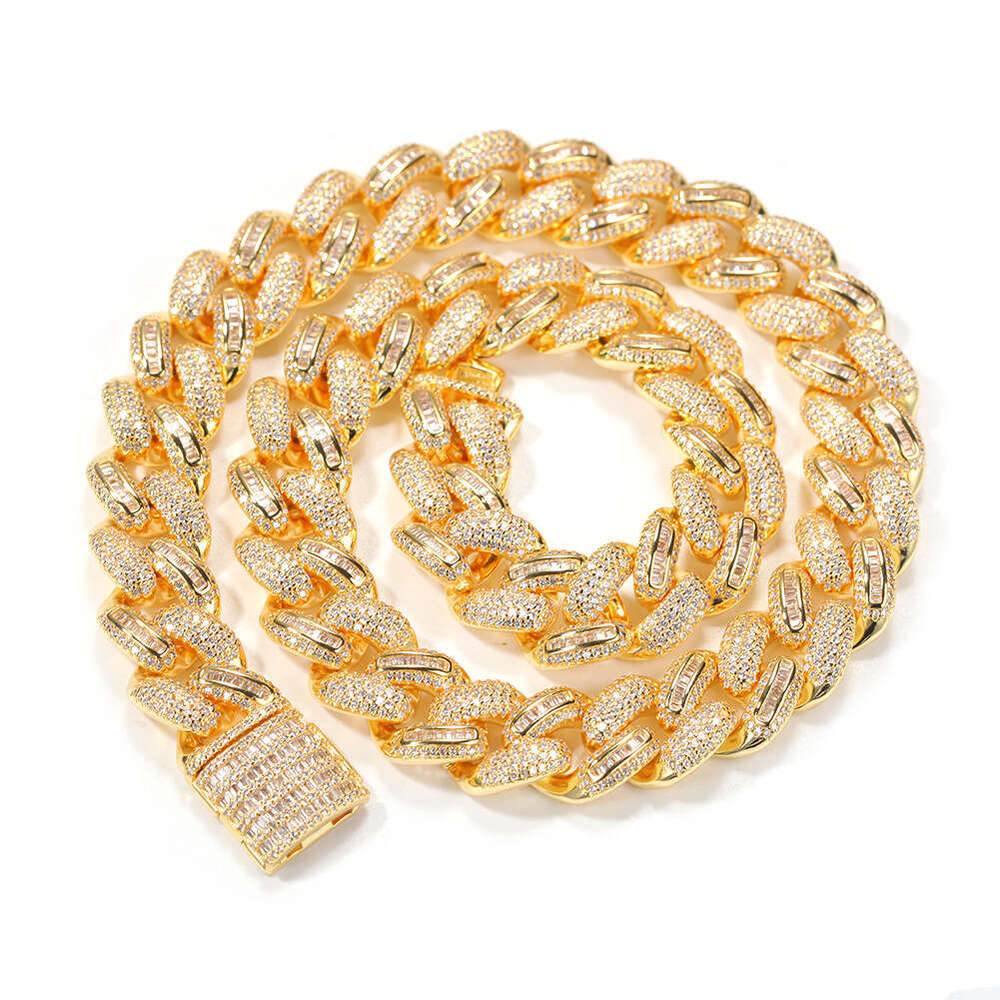 Wholesale 10K 14K Solid Real Gold 8MM Cuban Link Chain Bracelet Iced Out Hip Hop Moissanite Necklace Fine Jewelry Men Women N26