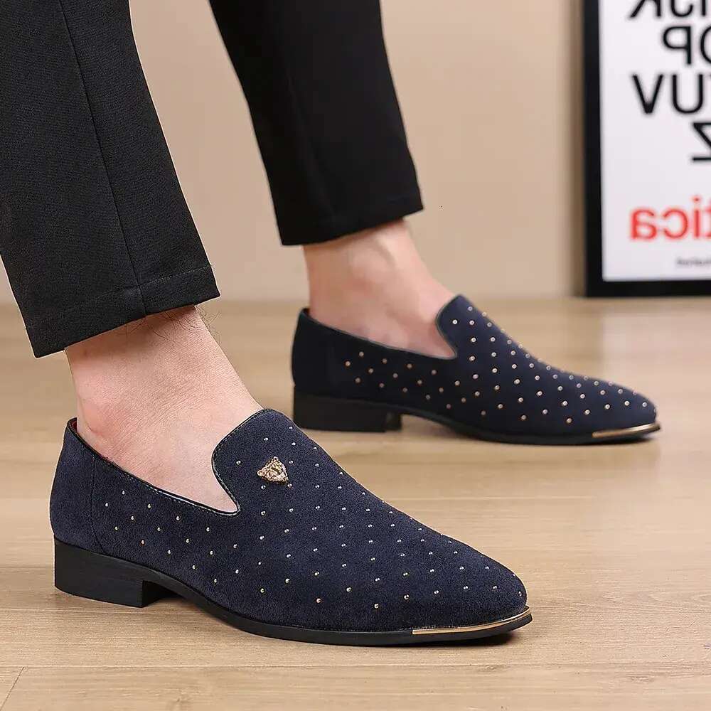 Men Leather Dress for Man Slip on Loafers Elegant Fashion Men's Flats Club Party Shoes Male atos Hombre 47f6