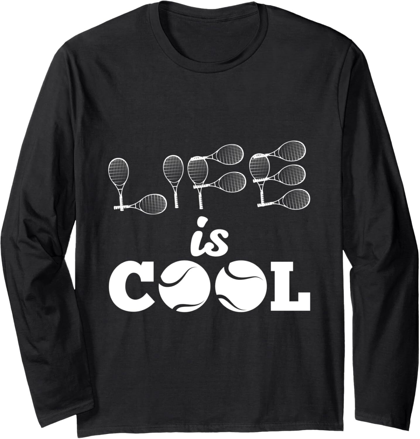 Long Sleeve Shirts for Men sweatshirt Life Is Cool Themed Words Tennis Outdoor B-Day Long Sleeve Tee Streetwear Casual tops clothes Fashion Trends