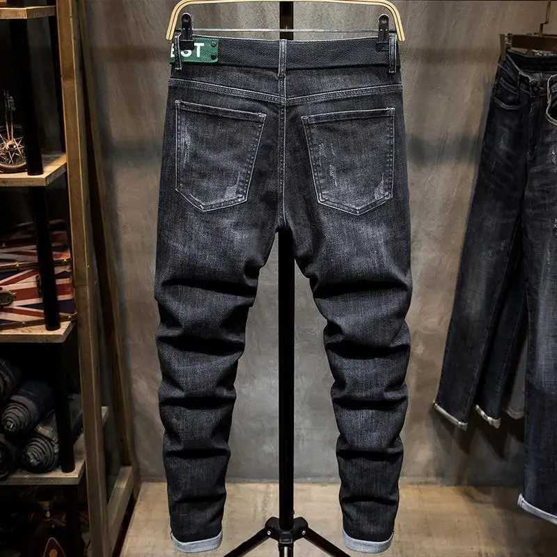 Streetwear Hip-hop Luxury Korean Style Mens Slim Fit Embroidered Casual Denim Jeans Spring and Autumn Fashion Long Pants Male W250628
