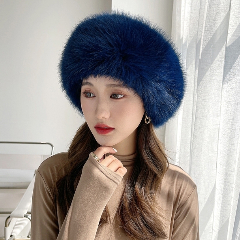 Fur Hat Women Warm Snow Ski Cap Female Faux Bomber Lady Windproof Winter Hats for Russian Ushanka 241116