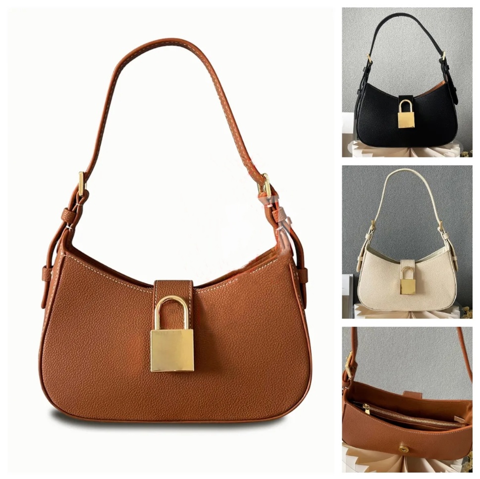 New Fashion Hobo Luxury designer bag underarm bag Shoulder bag Woman Korean Style mini Handbags Leather hobo Metal Lock Shoulder bag Designer mini tote bag wallet